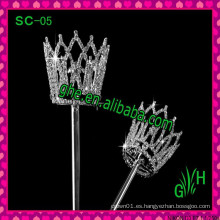 Scepter al por mayor del rhinestone del desfile del diseño de la belleza para el partido